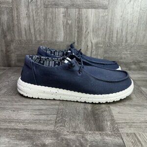 Hey Dude Women's size 6 Navy Canvas Slip On Lightweight Shoes